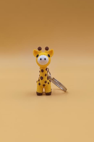 Rodopiva Knitted Patterned Giraffe Keychain (Plastic)