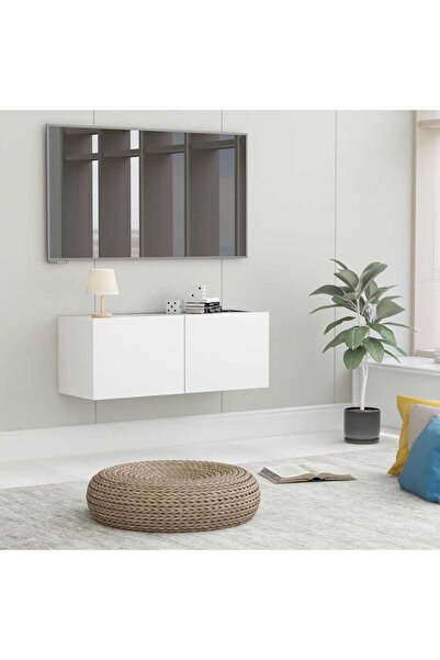 vidaxl TV Cabinet White 80x30x30 cm Engineered Wood