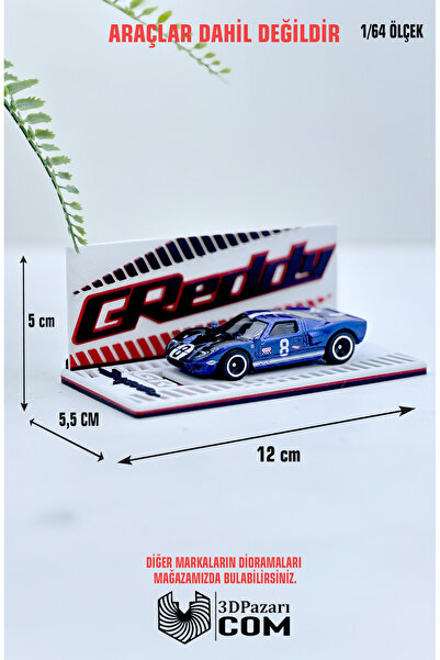 Butik GReddy Tasarımlı Tekli Mini Diorama Araç Sergileme Garajı 1/64 Ölçekli ...