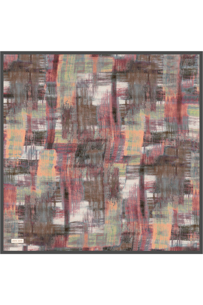 Pierre Cardin Gray 90X90 Silk Twill Scarf