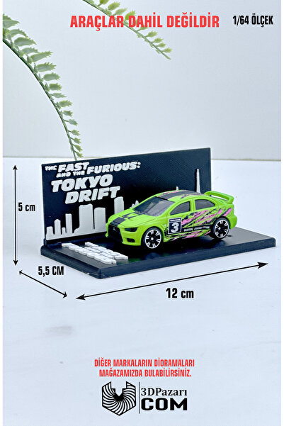 Butik تصميم طوكيو دريفت لجراج عرض السيارات المصغر الفردي بمقياس 1/64 طباعة ثل...