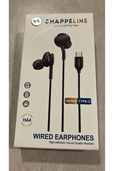 CHAPPELINE سماعات أذن سلكية بمنفذ من النوع C، صوت عالي الدقة، أسود، موديل HA4