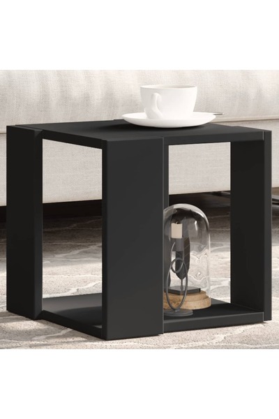 vidaxl طاولة قهوة سوداء 32×32×30 سم مصنوعة من الخشب المصنّع