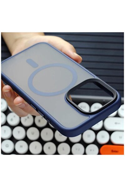 Zebana Apple iPhone 14 Plus Uyumlu Kılıf Fros Silikon Kılıf (Kablosuz Şarj Destekli) Lacivert
