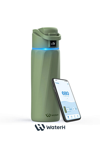 WATERH Boost Akıllı Termos | Hidrasyon Takibi Yapan, Yalıtımlı 710 ml/24oz Ak...