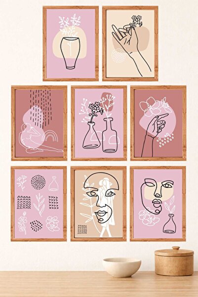 UNT Модерен комплект от 8 картини в стил бохо линия 15x20 MDF UV печат рамка