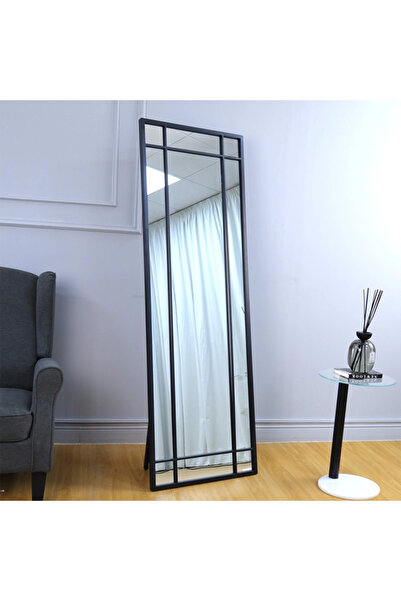 genernic مرآة أنيقة وفاخرة مع حامل - أسود - 60 × 180 سم