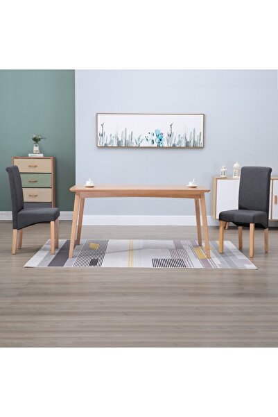 vidaxl كرسيان لتناول الطعام، قماش رمادي