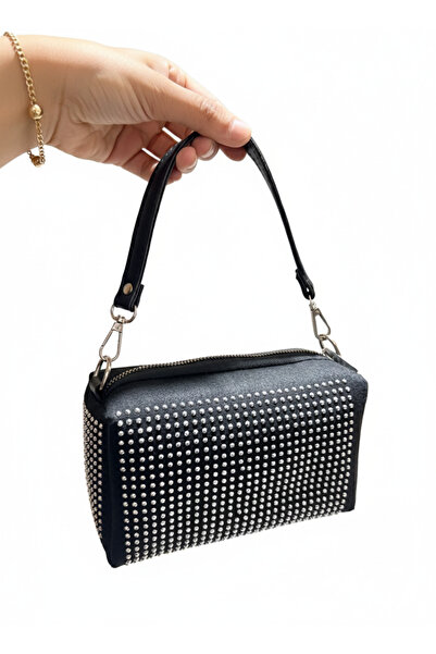 İKRA ÇANTA Τσάντα μπαγκέτα ώμου με διακοσμητικά καρφιά