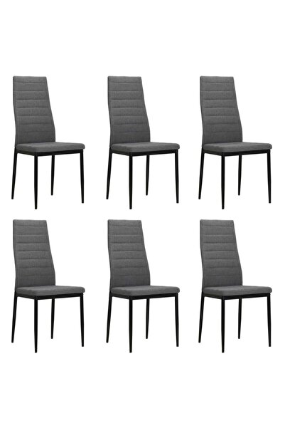 vidaxl Dining Chairs 6 pcs Light Grey Fabric