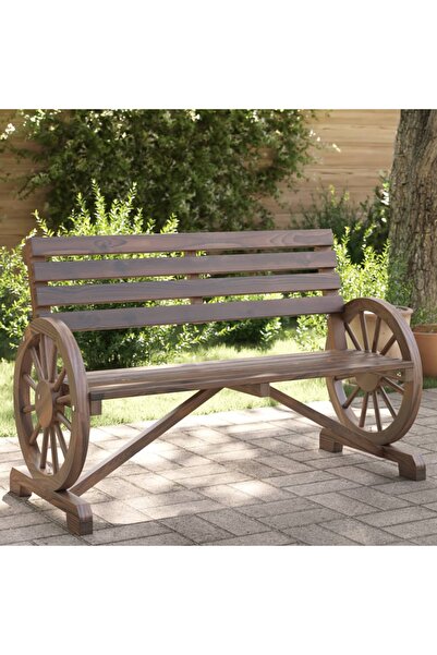 vidaxl Garden Bench 2-Seater Solid Wood Fir