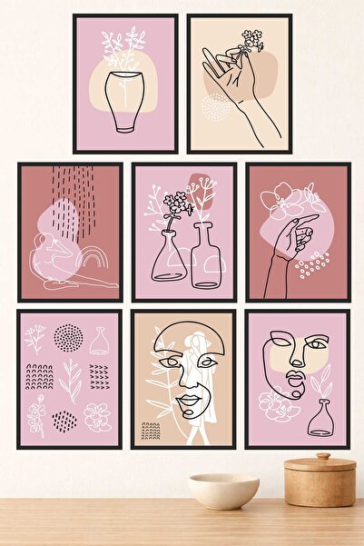 UNT Модерен комплект от 8 картини в стил бохо линия 15x20 MDF UV печат рамка