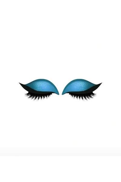 La Saade Mavi Tak Çıkar Model Yapıştırmalı Eyeliner, Far & Kirpik Sticker Set...