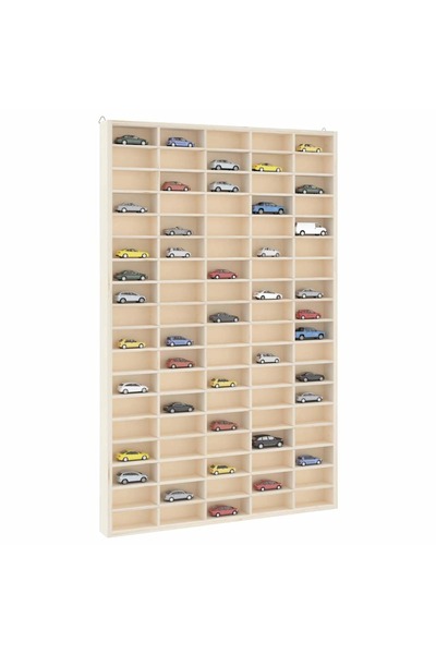 vidaxl Wooden Collector's Display Case with 90 Compartments 50.5x4.5x79cm