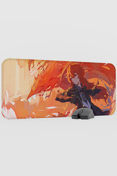 mousepad bastir Diluc Genshin Impact Anime Gacha V2 - 70X30 XL Gaming Mouse P...