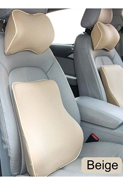 Generic وسادة مسند ظهر السيارة، دعامة أسفل الظهر، طقم وسادة رقبة السيارة، وسا...