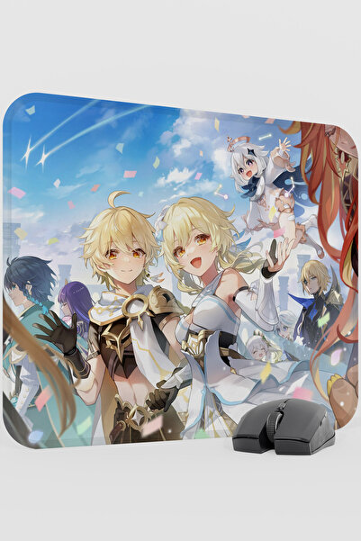 mousepad bastir Aether Lumine Genshin Impact Anime Gacha V3 - 48X40 XL Gaming...