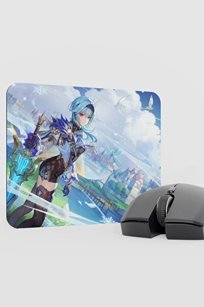 mousepad bastir Eula Genshin Impact Anime Gacha V1 - 22X18 Gaming Mouse Pad M...
