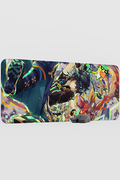 mousepad bastir لوحة ماوس ألعاب كبيرة الحجم من كينيتش جينشين إمباكت أنيمي غاش...