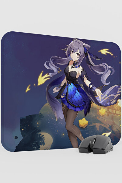 mousepad bastir لوحة ماوس ألعاب Keqing Genshin Impact Anime Gacha V2 - 48X40 XL