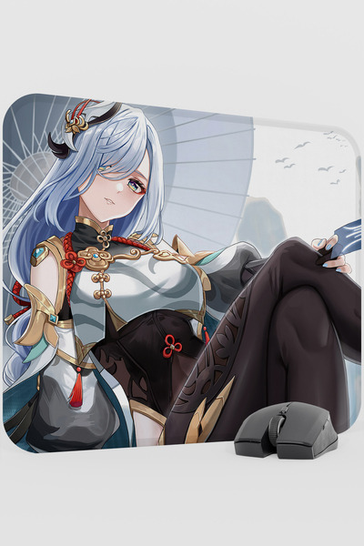 mousepad bastir Shenhe Genshin Impact Anime Gacha V1 - 48X40 XL Gaming Mouse ...