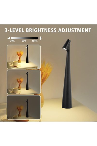 Axpeih Touch Control LED Table Lamp Rechargeable Cordless 3-Color Dimmable USB Light