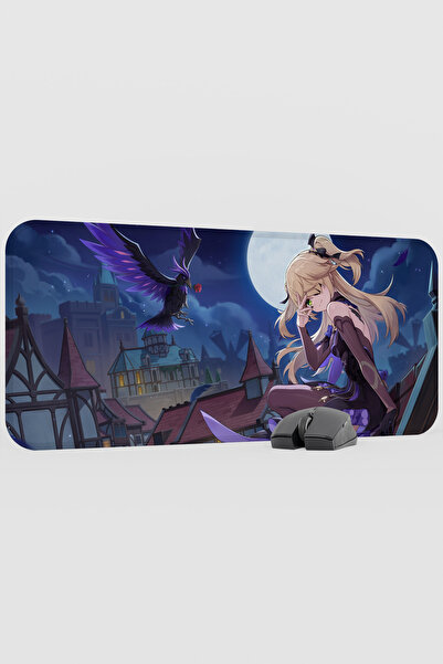mousepad bastir Fischl Genshin Impact Anime Gacha V1 - 70X30 XL Gaming Mouse ...