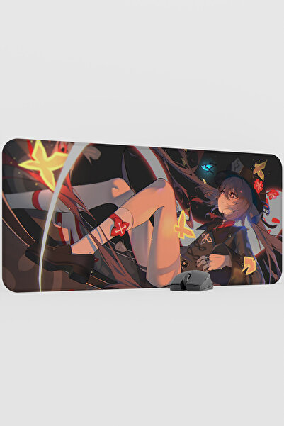 mousepad bastir لوحة ماوس ألعاب Hu Tao Genshin Impact Anime Gacha V4 - 90x40 XXL