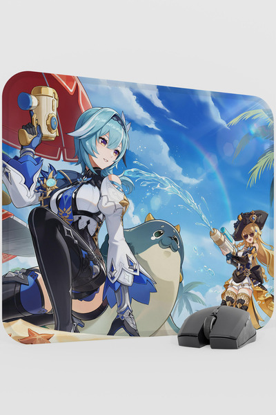mousepad bastir Eula Genshin Impact Anime Gacha V3 - 48X40 XL لوحة ماوس للألعاب