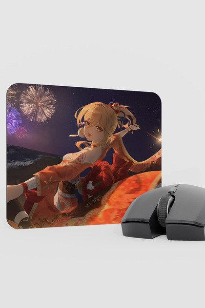 mousepad bastir Yoimiya Genshin Impact Anime Gacha V4 - 22X18 Gaming Mouse Pa...