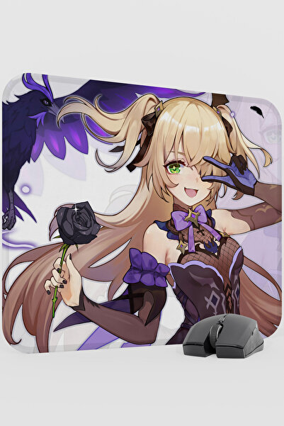 mousepad bastir Fischl Genshin Impact Anime Gacha V5 - 48X40 XL Gaming Mouse ...