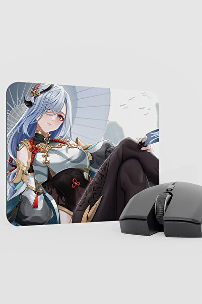 mousepad bastir Shenhe Genshin Impact Anime Gacha V1 - 22X18 Gaming Mouse Pad...