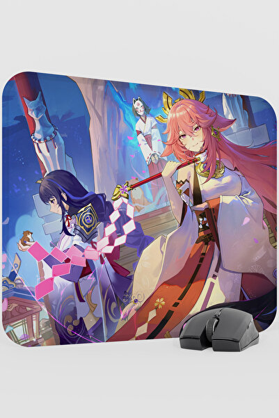 mousepad bastir Yae Miko Genshin Impact Anime Gacha V3 - 48X40 XL Gaming Mous...
