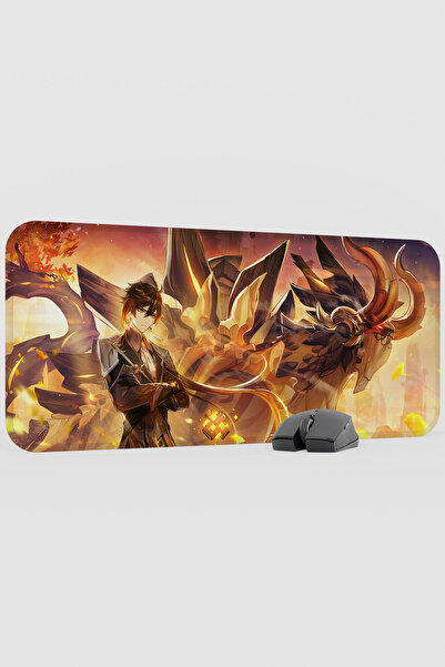 mousepad bastir Zhongli Genshin Impact Anime Gacha V1 - 70X30 XL Gaming Mouse...