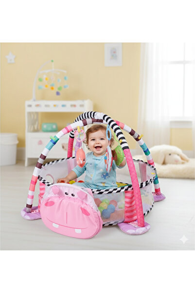 baby toys مركز لعب وتسلية للأطفال 3 في 1 - صالة ألعاب رياضية وحوض كرات بتصميم...