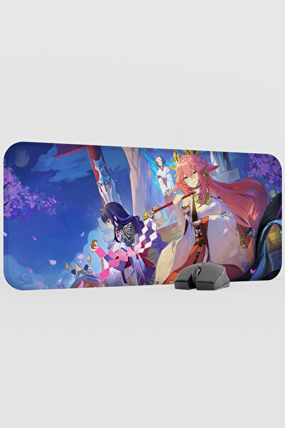 mousepad bastir Yae Miko Genshin Impact Anime Gacha V3 - 70X30 XL Gaming Mous...
