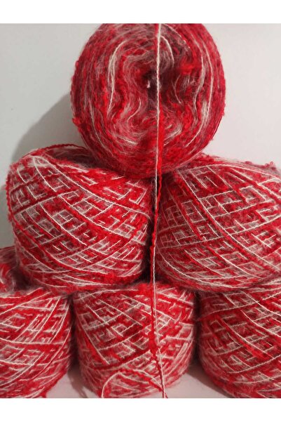 İPEK YÜN İPLİK DÜNYASI Angora Knitting Yarn (White) Brumel Boucle (Red) Mix 1...