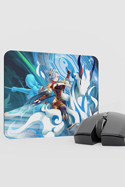 mousepad bastir Shenhe Genshin Impact Anime Gacha V4 - 22X18 Gaming Mouse Pad...