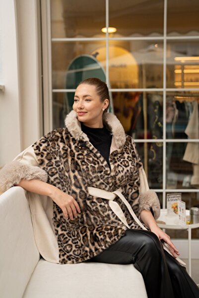 Butik Suat Bel Bağlama Detay Leopar Desen Mont