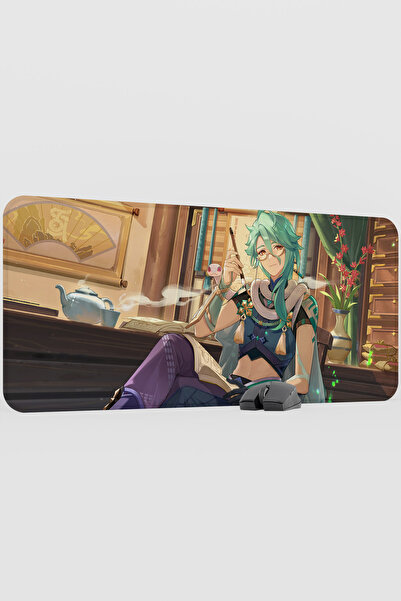 mousepad bastir Baizhu Genshin Impact Anime Gacha V5 - 90X40 XXL Gaming Mouse...