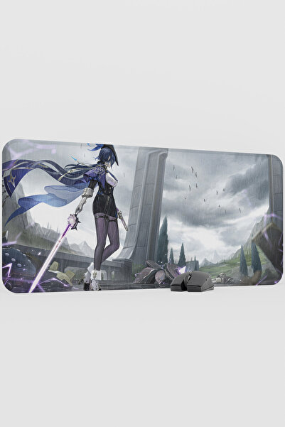 mousepad bastir Clorinde Genshin Impact Anime Gacha V1 - 90X40 XXL Gaming Mou...