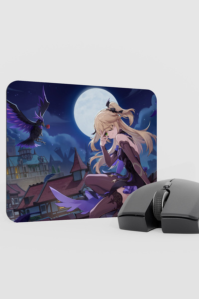 mousepad bastir Fischl Genshin Impact Anime Gacha V1 - 22X18 Gaming Mouse Pad...