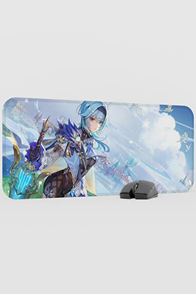 mousepad bastir Eula Genshin Impact Anime Gacha V1 - 70X30 XL Gaming Mouse Pa...