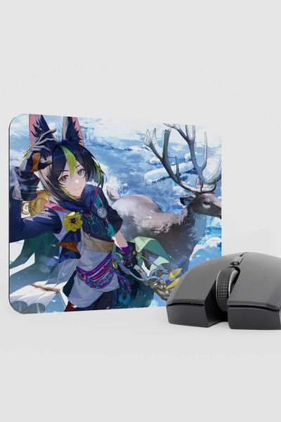 mousepad bastir Tighnari Genshin Impact Anime Gacha V1 - 22X18 Gaming Mouse P...