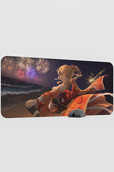mousepad bastir Yoimiya Genshin Impact Anime Gacha V4 - 90X40 XXL Gaming Mous...