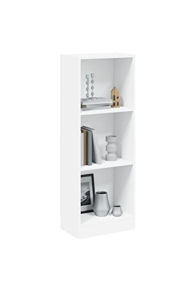vidaxl 3-Tier Book Cabinet White 40x24x109 cm Engineered Wood