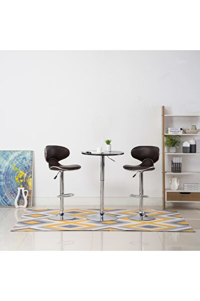 vidaxl Bar Stools 2 pcs Brown Faux Leather