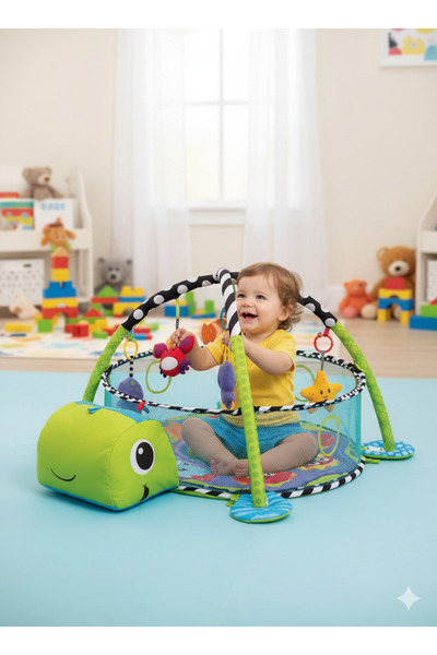 baby toys مركز لعب السلحفاة الممتع للأطفال – بيئة آمنة ومحفزة للخيال