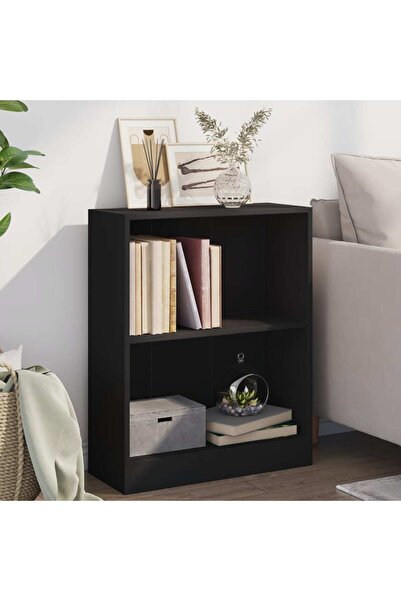 vidaxl Bookshelf Black 60x24x76 cm Engineered Wood