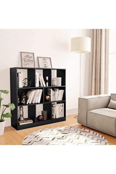 vidaxl Book Cabinet Black 97.5x29.5x100 cm Engineered Wood